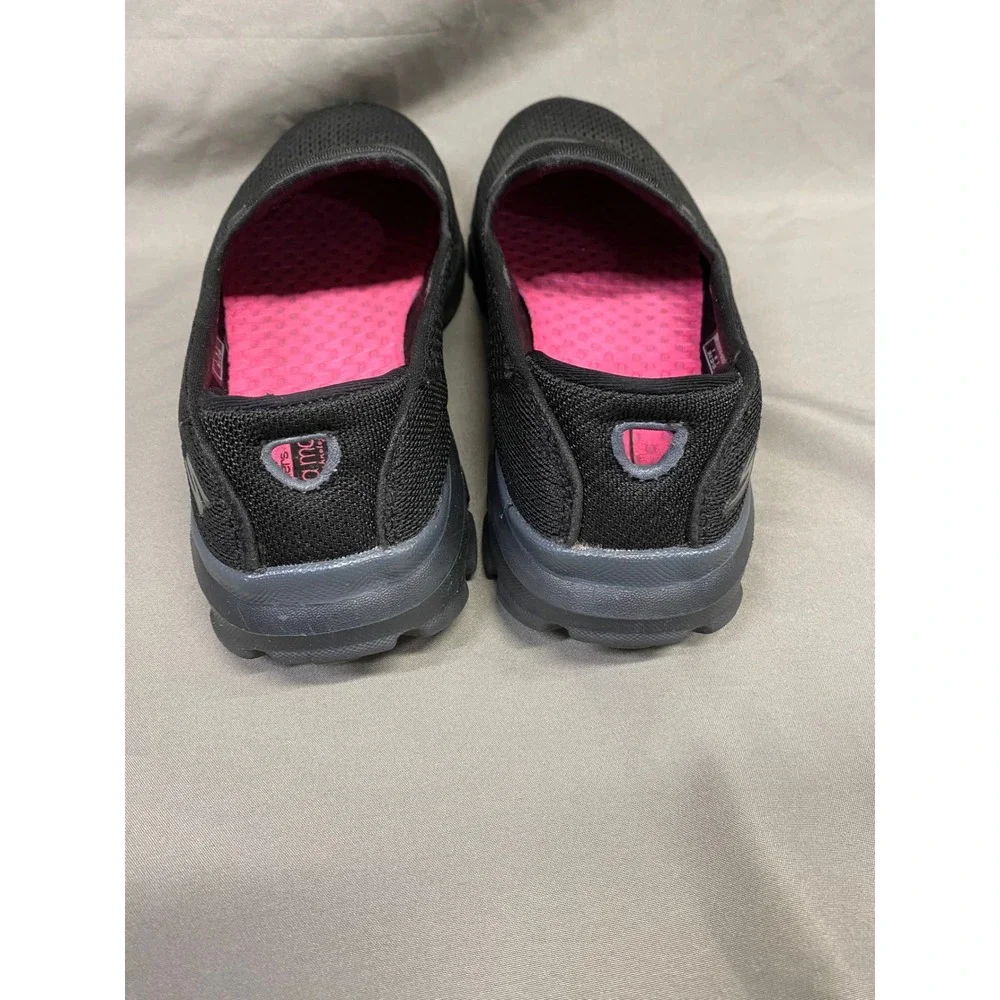 Skechers Go Walk 3 Black Mesh Slip On Goga Mat Women's Shoes Size 7.5